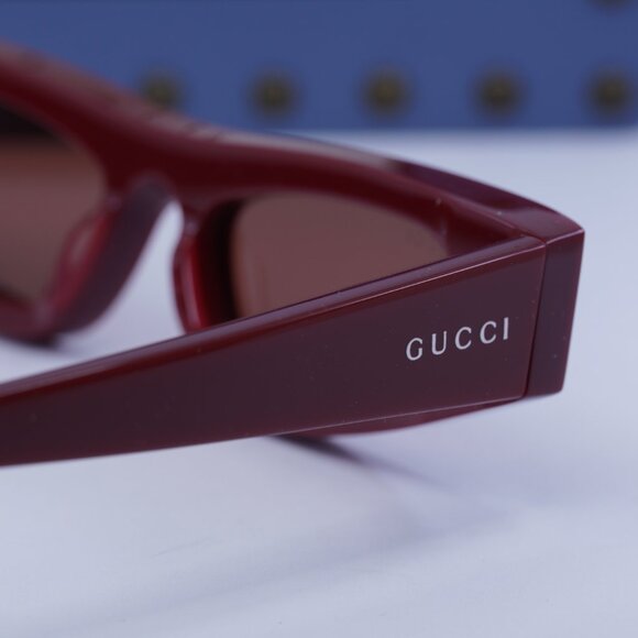 Gucci GG1779S 003 Cat Eye Sunglasses - Burgundy/Brown
